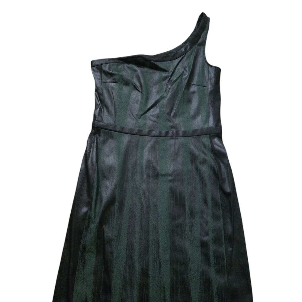 Jay Godfrey Green And Black Asymmetrical One Shoulder Dress Ladies Sz 6